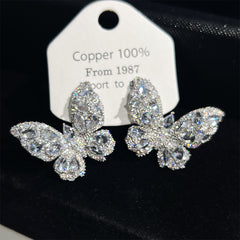 Sparkling Butterfly Zircon Earrings