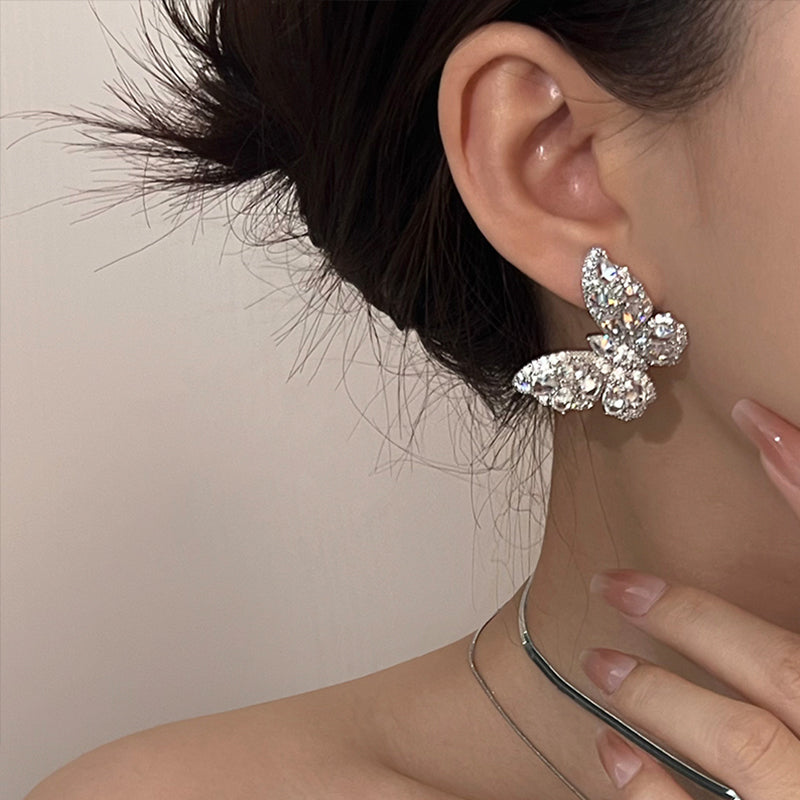 Sparkling Butterfly Zircon Earrings