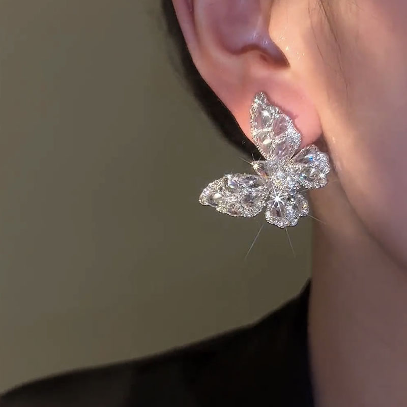 Sparkling Butterfly Zircon Earrings