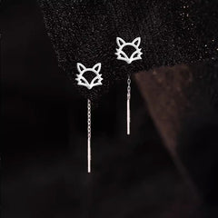 Sterling Silver Fox Threader Earrings