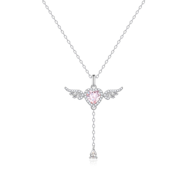 925 Sterling Silver Angel Wings Motion Necklace - Remellia