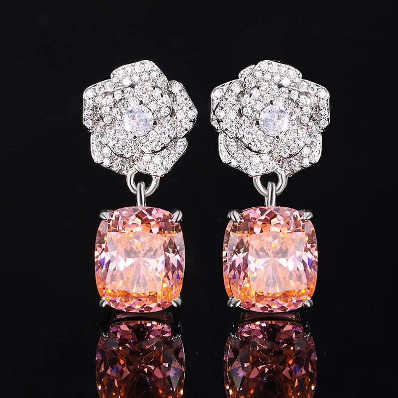 CAMELLIA RETRO ZIRCON EARRINGS - Remellia