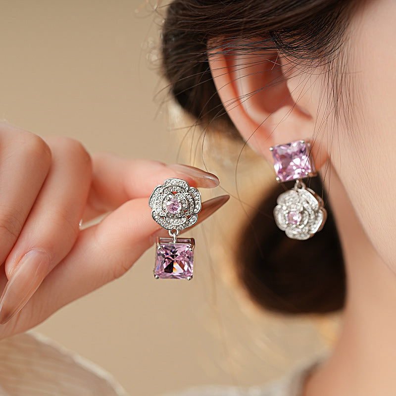 CAMELLIA RETRO ZIRCON EARRINGS - Remellia