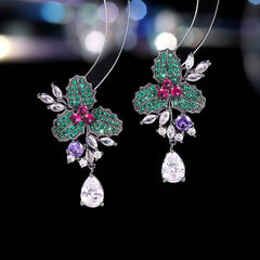 CLOVER WATER DROP FLOWER EARRINGS - Remellia