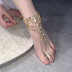 EXOTIC METAL MULTI-LAYER TASSEL ANKLET - Remellia