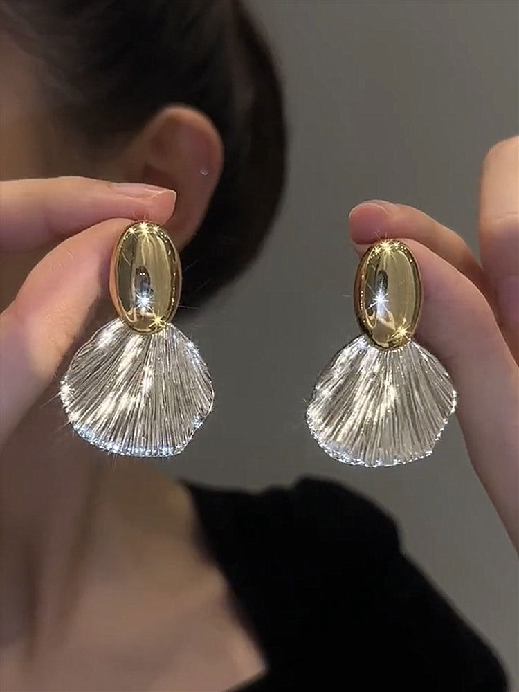 GOLDEN SHELL TEXTURE EARRINGS - Remellia