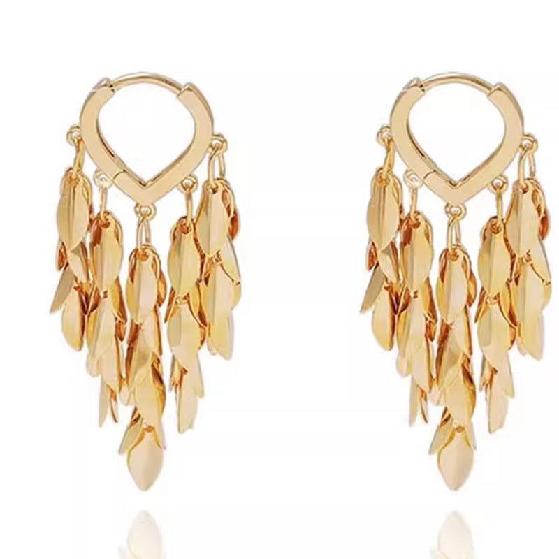 GOLDEN WHEAT TASSEL EARRINGS - Remellia