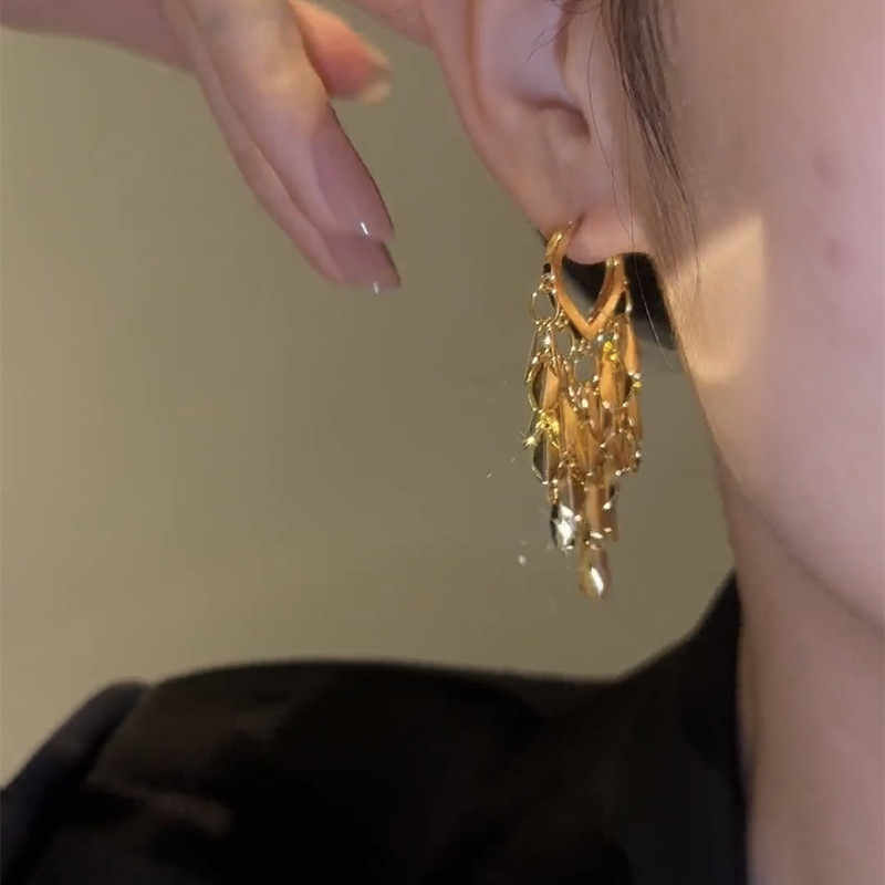 GOLDEN WHEAT TASSEL EARRINGS - Remellia