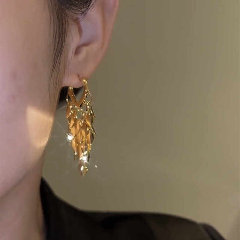 GOLDEN WHEAT TASSEL EARRINGS - Remellia