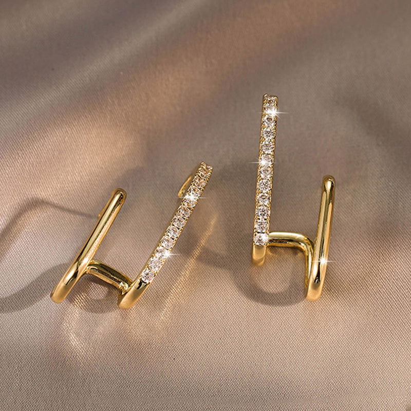 PARALLEL LINE SHAPED MODERN EARRINGS - Remellia