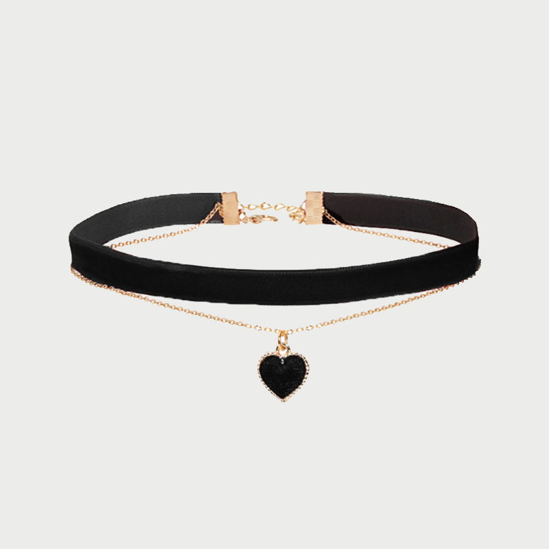 VELVET HEART FINE CHAIN CHOKER - Remellia