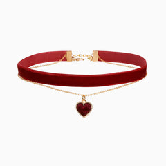 VELVET HEART FINE CHAIN CHOKER - Remellia