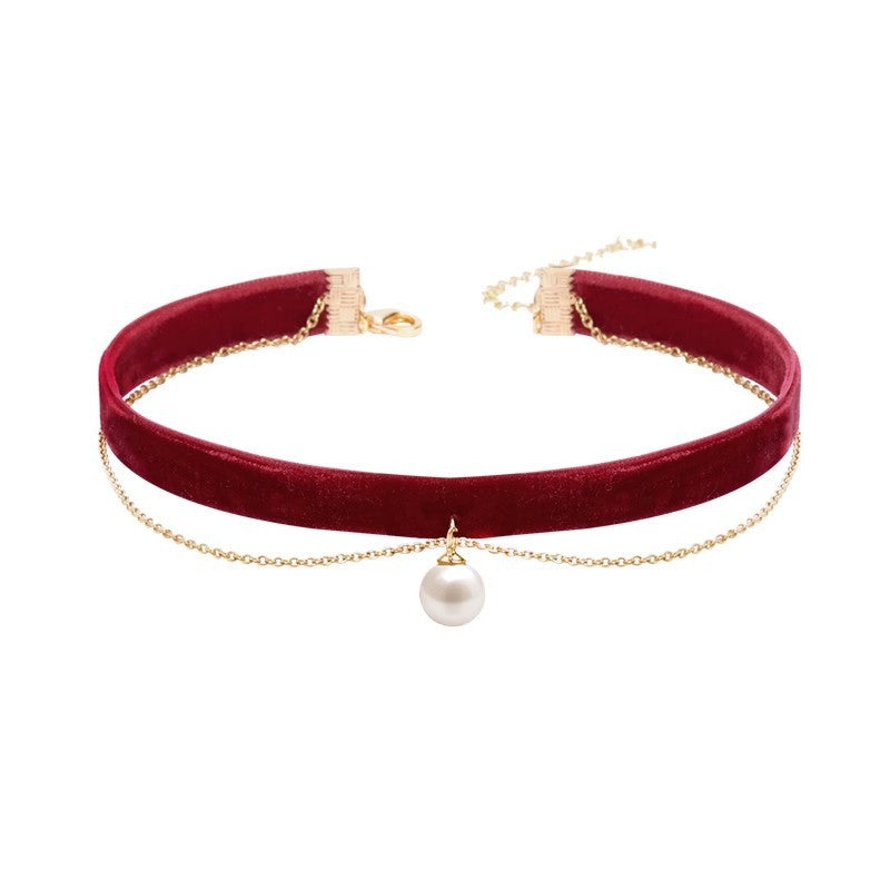 VELVET HEART FINE CHAIN CHOKER - Remellia