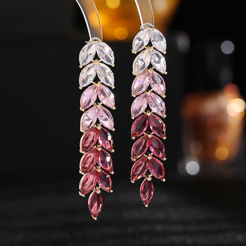 WHEAT EAR SHAPED ZIRCON EARRINGS - Remellia