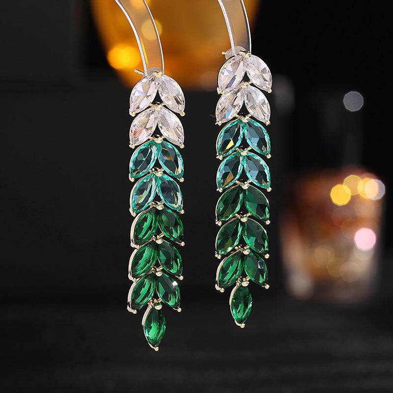 WHEAT EAR SHAPED ZIRCON EARRINGS - Remellia